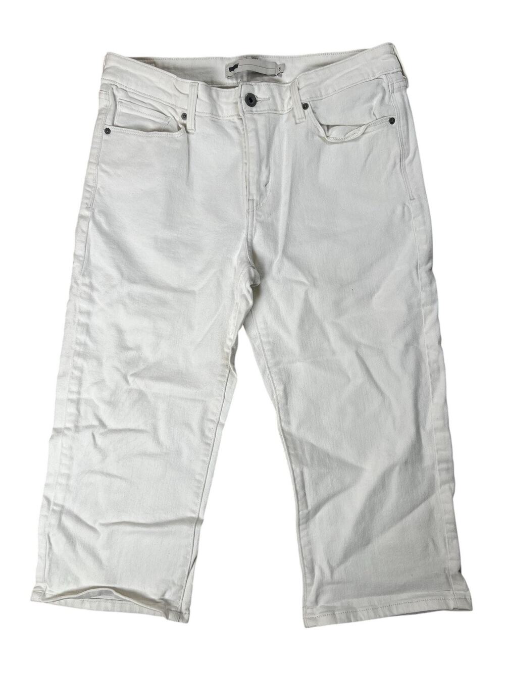 Levi's Pants Womens 8 White Denim Ankle Slim Stretch Pockets Zip Flat Front